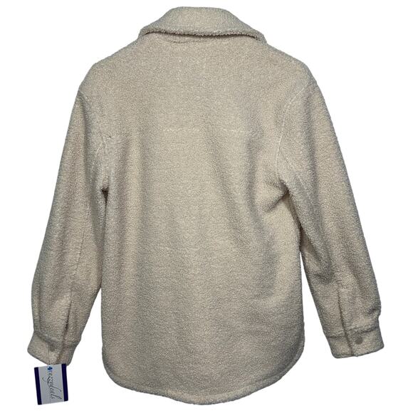 Abercrombie & Fitch Cream Faux Fur Sherpa Utility Teddy Jacket Coat Womens Sz XS - Picture 2 of 6